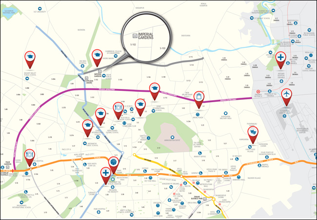 Emaar Imperial Gardens Sector 102 Gurgaon- Location Map